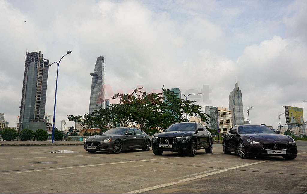 Maserati Ghibli sánh vai bên cạnh hai người anh em Levante và Quattroporte