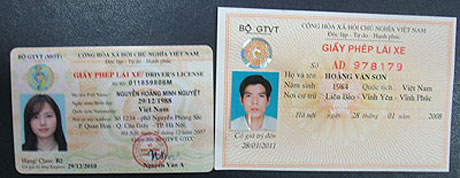 Năm 2011 sẽ sử dụng giấy phép lái xe mẫu mới