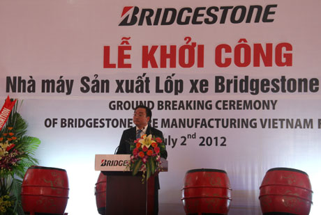 Bridgestone khởi công xây dựng nhà máy tại Việt Nam