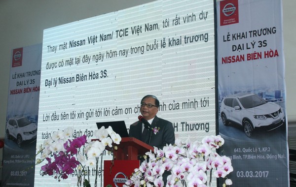 Ngài Dato’ Dr. Ang Bon Ben – Chủ tịch Nissan Việt Nam, phát biểu tại Lễ Khai trương đại lý 3S Nissan Biên Hòa 