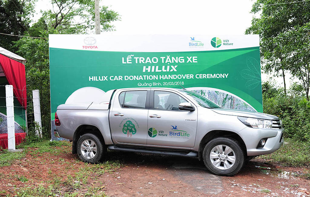 Chiếc xe Toyota Hilux được trao tặng tại chương trình