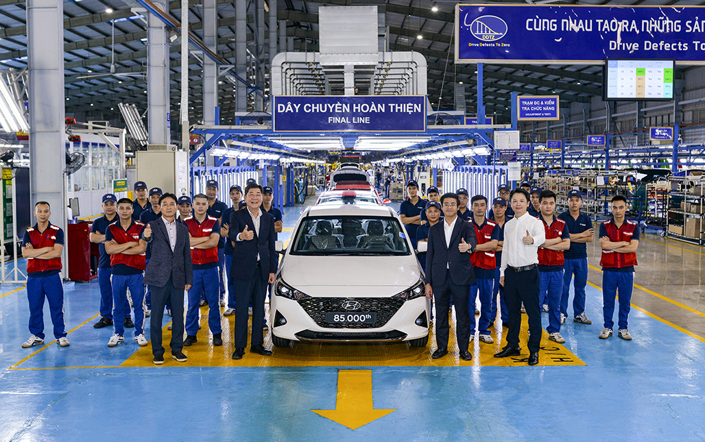 Chiếc Accent thứ 85.000 xuất xưởng tại nhà máy Hyundai Ninh Bình