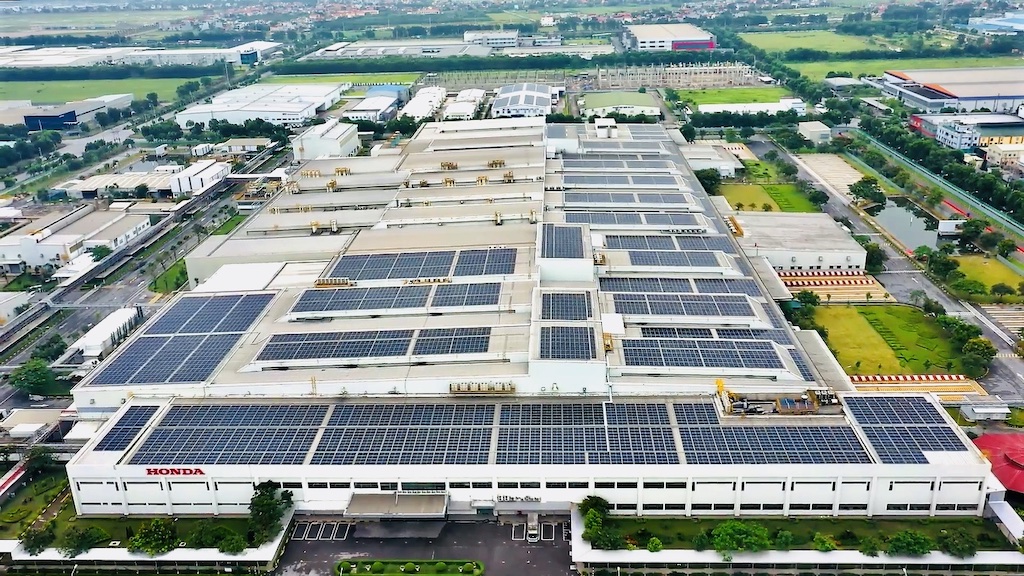 1.2. Từ đầu năm 2023, Honda Việt Nam chính thức đưa vào vận hành Hệ thống điện áp mái tại 2 nhà máy Vĩnh Phúc và Hà Nam